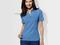 Рубашка-поло женская, светло-синяя, артикул 80142218143